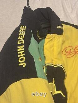 Vintage 1998 Chad Little John Deere Racing Jacket Roush branded Medium NASCAR