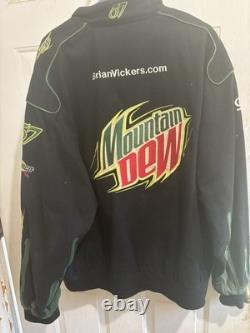 Vintage 2006 Brian Vickers #57 Mountain Dew JH Design NASCAR Jacket Size 2XL