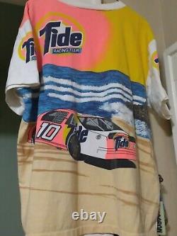 Vintage 90's Ricky Rudd Tide Racing Nascar Shirt 10 RPM Ride the New Wave XL