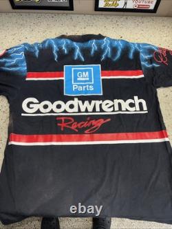 Vintage 90s Dale Earnhardt The Black Knight AOP NASCAR Shirt Size L RARE