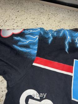 Vintage 90s Dale Earnhardt The Black Knight AOP NASCAR Shirt Size L RARE
