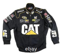 Vintage 90s Jeff Burton Nascar Racing Jacket Caterpillar Coke JH Design 2XL