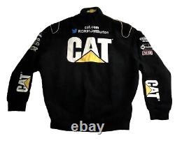 Vintage 90s Jeff Burton Nascar Racing Jacket Caterpillar Coke JH Design 2XL