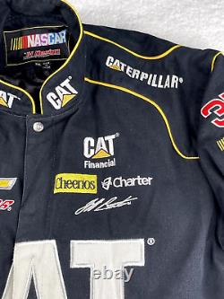 Vintage 90s Jeff Burton Nascar Racing Jacket Caterpillar Coke JH Design 2XL