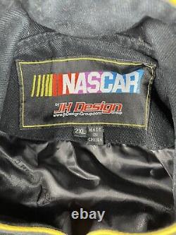 Vintage 90s Jeff Burton Nascar Racing Jacket Caterpillar Coke JH Design 2XL