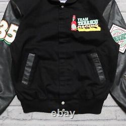 Vintage 90s Jeff Hamilton Team Tabasco Racing Leather Wool Jacket Size M