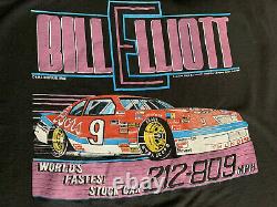 Vintage Bill Elliott T-shirt Large Screen Stars Fastest Stock Car 212.809 mph