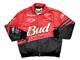 Vintage Budweiser Racing Leather Jacket Nascar Dale Earnhardt Jr Jeff Hamilton