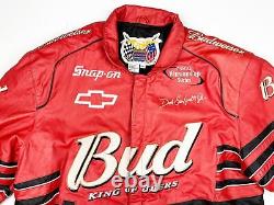 Vintage Budweiser Racing Leather Jacket NASCAR Dale Earnhardt Jr Jeff Hamilton