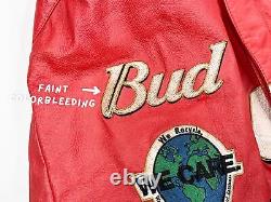 Vintage Budweiser Racing Leather Jacket NASCAR Dale Earnhardt Jr Jeff Hamilton