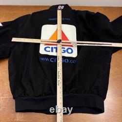 Vintage CITGO Racing Jacket Mens Large Black Snap 90s NASCAR Jeff Hamilton