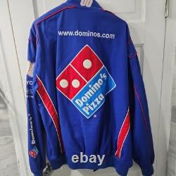 Vintage DOMINOS PIZZA NASCAR Jacket David Reutimann 00 JH Design Racing size xl