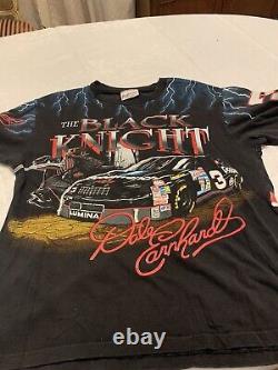 Vintage Dale Earnhardt #3 Black Knight Lightning AOP NASCAR Shirt L Rare Y2K