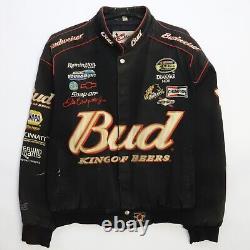 Vintage Dale Earnhardt Jr Budweiser King of Beers JH Racing Jacket Large NASCAR