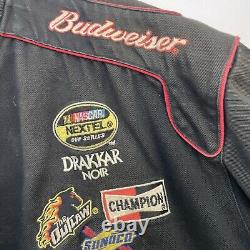 Vintage Dale Earnhardt Jr Budweiser King of Beers JH Racing Jacket Large NASCAR