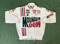 Vintage Dale Earnhardt Jr Mountain Dew NASCAR Racing Jacket Size M white