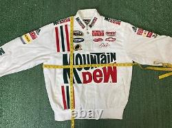 Vintage Dale Earnhardt Jr Mountain Dew NASCAR Racing Jacket Size M white