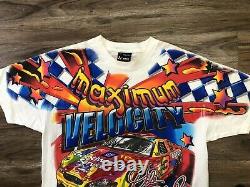 Vintage Dale Earnhardt Peter Max All Over Print NASCAR Racing T-Shirt Size XL