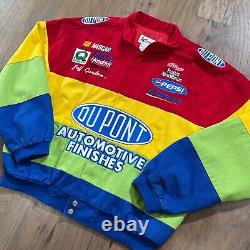 Vintage Jeff Gordon Jacket Mens XL Colorful Rainbow DuPont Nascar Chase Racing