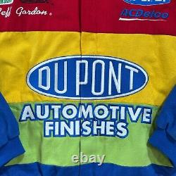 Vintage Jeff Gordon Jacket Mens XL Colorful Rainbow DuPont Nascar Chase Racing