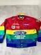 Vintage Jeff Hamilton Jeff Gordon Dupont Sz Large Rainbow Jacket Nascar Race