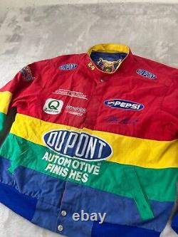 Vintage Jeff Hamilton Jeff Gordon Dupont Sz LARGE Rainbow Jacket Nascar Race
