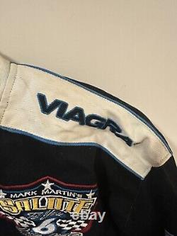 Vintage Mark Martin Viagra Racing Jacket Nascar Ford Roush Jeff Hamilton Size S