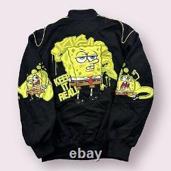 Vintage Men's Jeff Hamilton SpongeBob SquarePants NASCAR Racing Jacket Size M