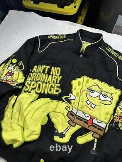 Vintage Men's Jeff Hamilton SpongeBob SquarePants NASCAR Racing Jacket Size M