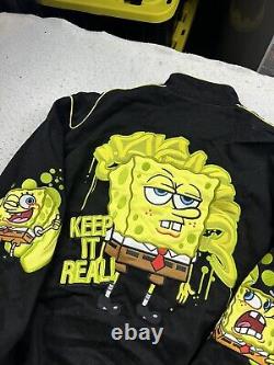 Vintage Men's Jeff Hamilton SpongeBob SquarePants NASCAR Racing Jacket Size M