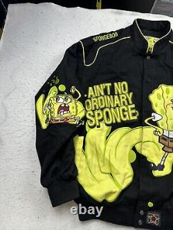Vintage Men's Jeff Hamilton SpongeBob SquarePants NASCAR Racing Jacket Size M