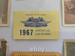 Vintage NASCAR Annual License Race Used Rare 1966 67 68 Framed with photos