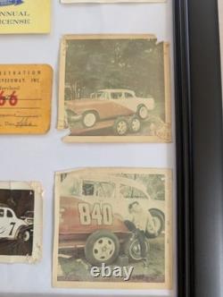 Vintage NASCAR Annual License Race Used Rare 1966 67 68 Framed with photos