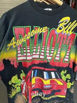 Vintage NASCAR Bill Elliott Dawsonville Gang AOP Graphic T Shirt Sz L McDonalds