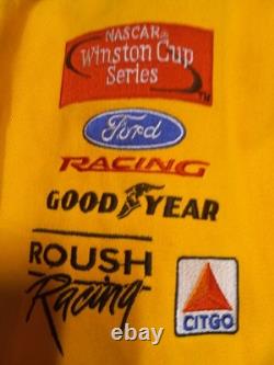 Vintage NASCAR Jacket Mens XL Yellow Black Matt Kenseth DeWALT Racing JH Design