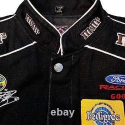 Vintage NASCAR M&M Racing Jacket Twill #38 Elliot Sadler Black Size Youth XL