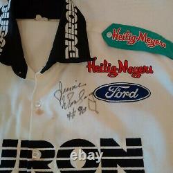 Vintage NASCAR Race Used Crew Uniform Shirt Signed DONLAVEY 1990s Duron Heilig