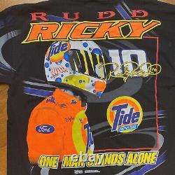 Vintage NASCAR Ricky Rudd Tide Racing T Shirt XL All Over Print AOP