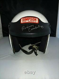 Vintage NASCAR Rodney Combs #89 Simpson race used driver's helmet signed auto