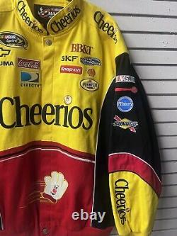Vintage Nascar Chase Authentic Clint Bowyer Cheerios Yellow Jacket Size XL