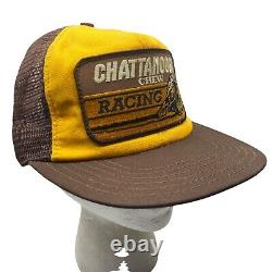 Vintage Nascar Chattanooga Chew Racing Yellow Brown Snapback Hat