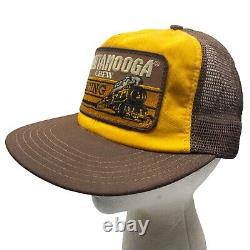 Vintage Nascar Chattanooga Chew Racing Yellow Brown Snapback Hat