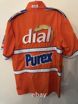 Vintage Nascar Crew Shirt Dial Purex Goodyear Armour Can Meats Red Roof Inns
