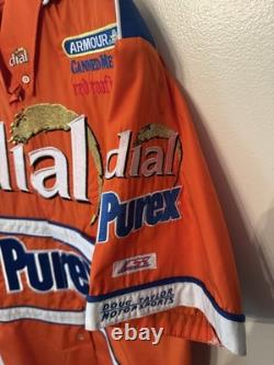 Vintage Nascar Crew Shirt Dial Purex Goodyear Armour Can Meats Red Roof Inns