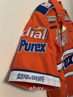 Vintage Nascar Crew Shirt Dial Purex Goodyear Armour Can Meats Red Roof Inns
