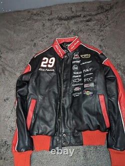 Vintage Nascar Leather Racing Jacket Kevin Harvick #29 Formula 1