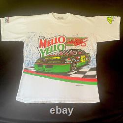 Vintage Nascar Racing Kyle Petty Mello Yello All Over Print T Shirt Sz L 90s EUC