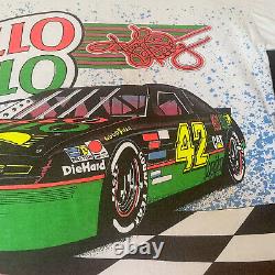 Vintage Nascar Racing Kyle Petty Mello Yello All Over Print T Shirt Sz L 90s EUC