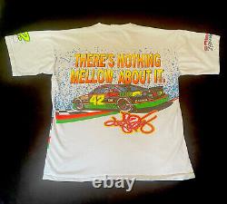 Vintage Nascar Racing Kyle Petty Mello Yello All Over Print T Shirt Sz L 90s EUC