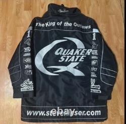 Vintage Quaker State Steve Kinser Racing Jacket Size L Rare Sprint Car READ